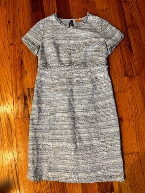 Seraphine Maternity Blue Tweed Dress